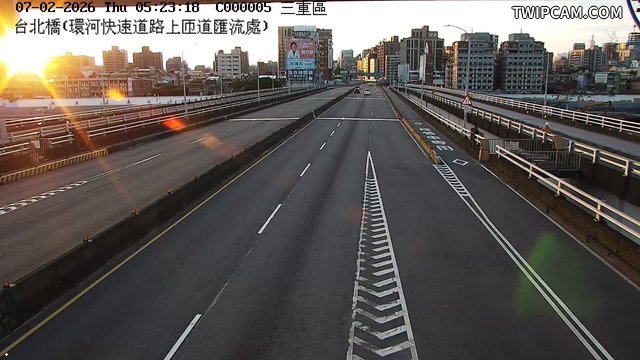 新北市道路 台北橋(環河快速道路上匝道匯流處)即時影像