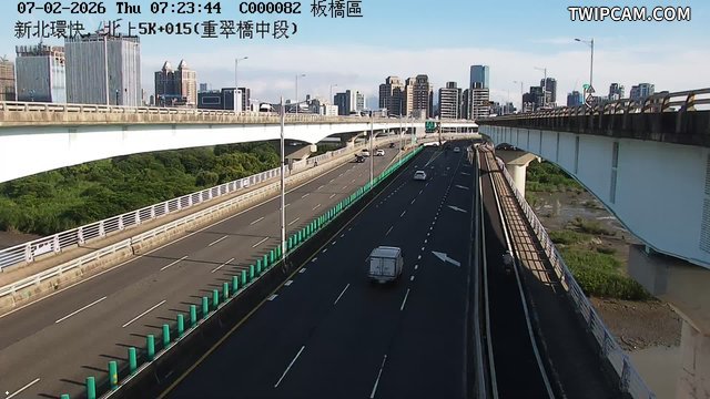 新北市道路 新北環快，北上5K+015(重翠橋中段)即時影像