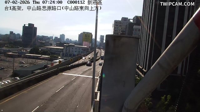 新北市道路 台1高架，中山路思源路口(中山路東向上方)即時影像
