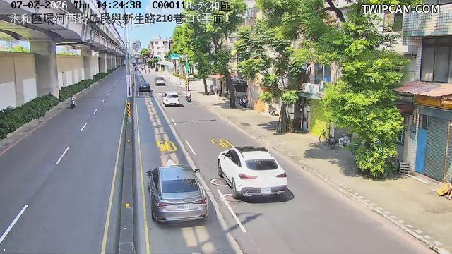 新北市道路 環河西路二段與新生路210巷口(平面)即時影像