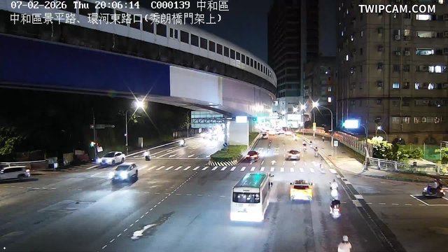 新北市道路 景平路、環河東路口(秀朗橋門架上)即時影像