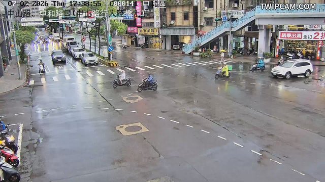 新北市道路 中山路、中和路口(中山路行人陸橋上)