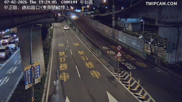 新北市道路 中正路、錦和路口(東側號誌桿上)即時影像