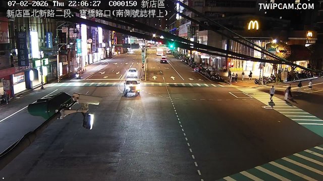 新北市道路 北新路二段、寶橋路口(南側號誌桿上)即時影像