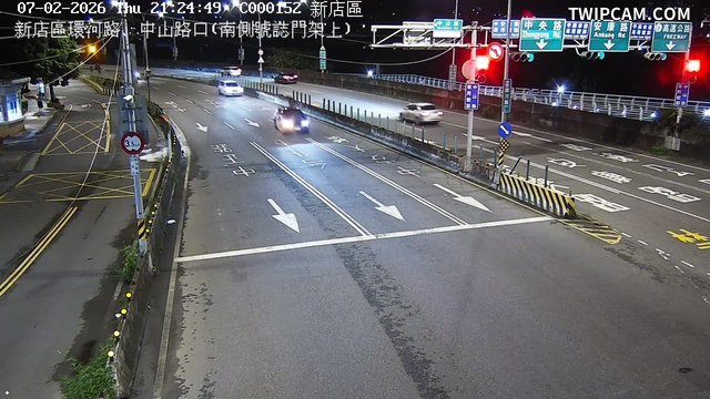 新北市道路 環河路、中山路口(南側號誌門架上)即時影像