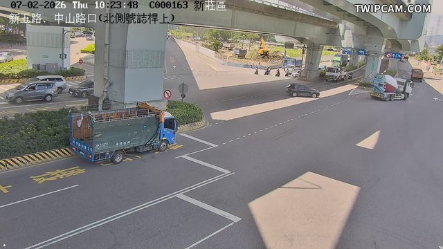 新北市道路 新五路、中山路口(北側號誌桿上)即時影像