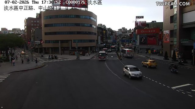 新北市道路 中正路、中山路口即時影像