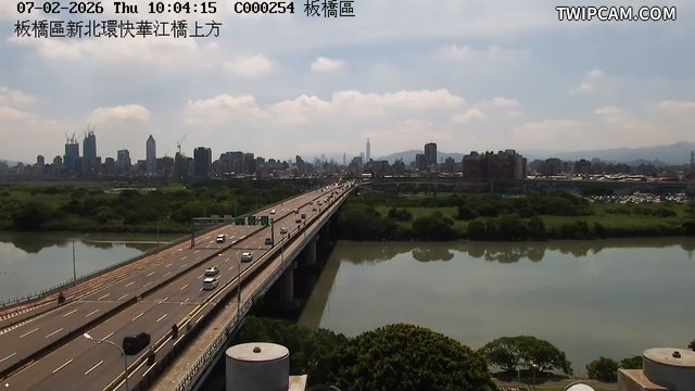 新北市道路 新北環快華江橋上方即時影像