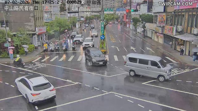 新北市道路 中山路民有街口即時影像