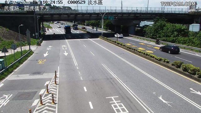 新北市道路 民權路、關渡橋下方即時影像